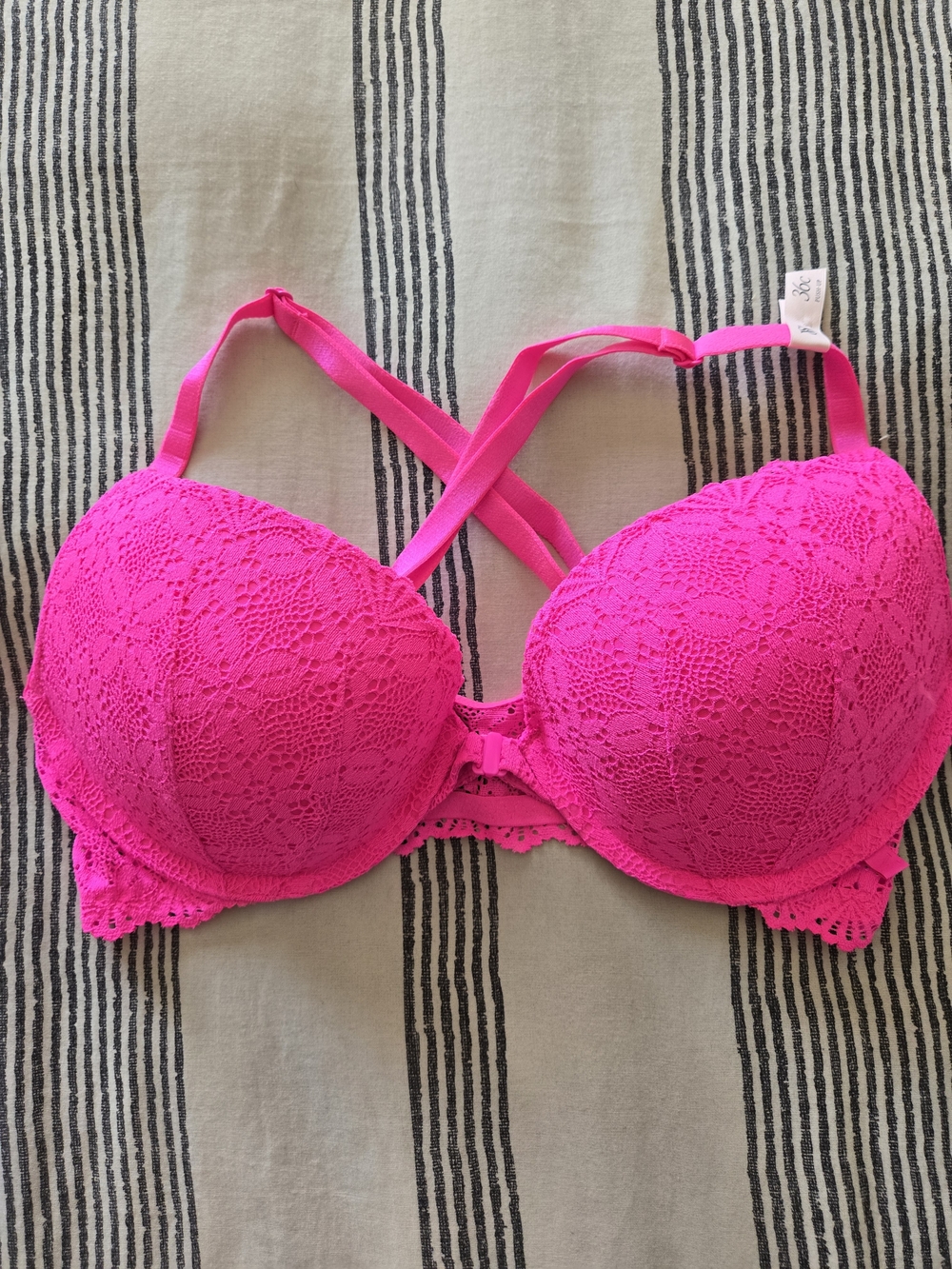 Victoria's Secret Hot Pink Lace Push-Up Bra